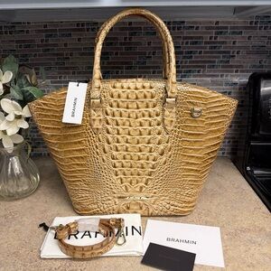 NWT Brahmin Jeanne Honey Brown tote purse